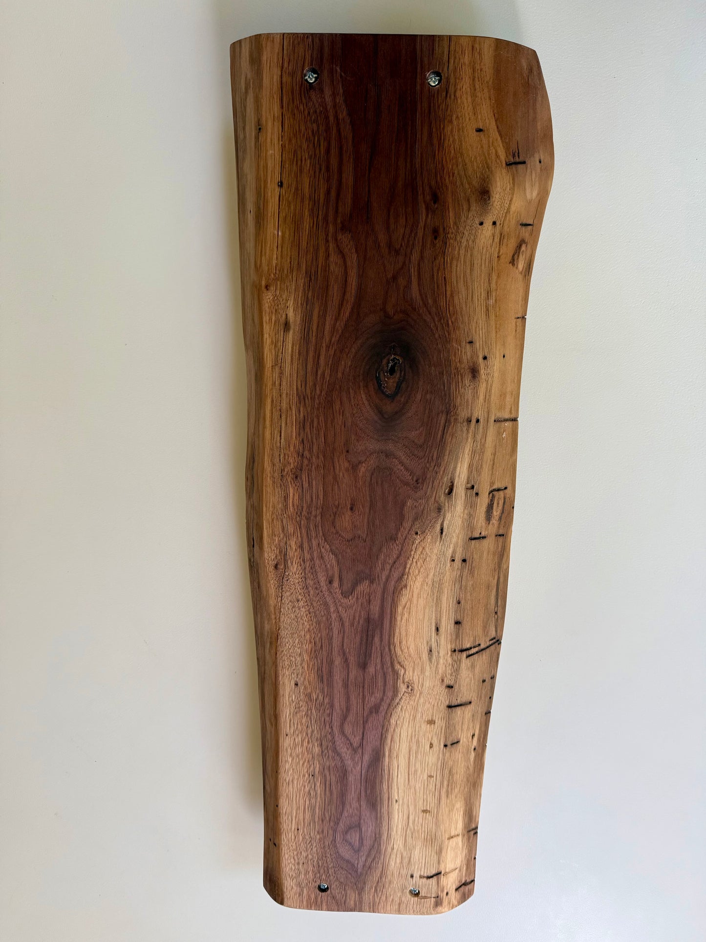 back of spalted walnut charcuterie board