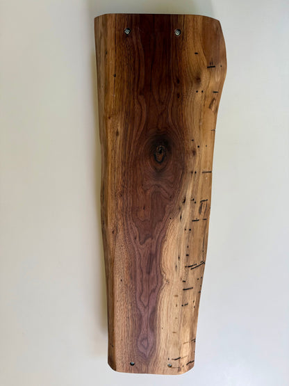 back of spalted walnut charcuterie board